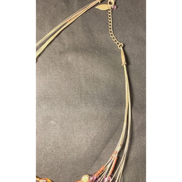 Coldwater creek Floating Bead Necklace With 14 Strands beaded Fall colors boho - Picture 7 of 10